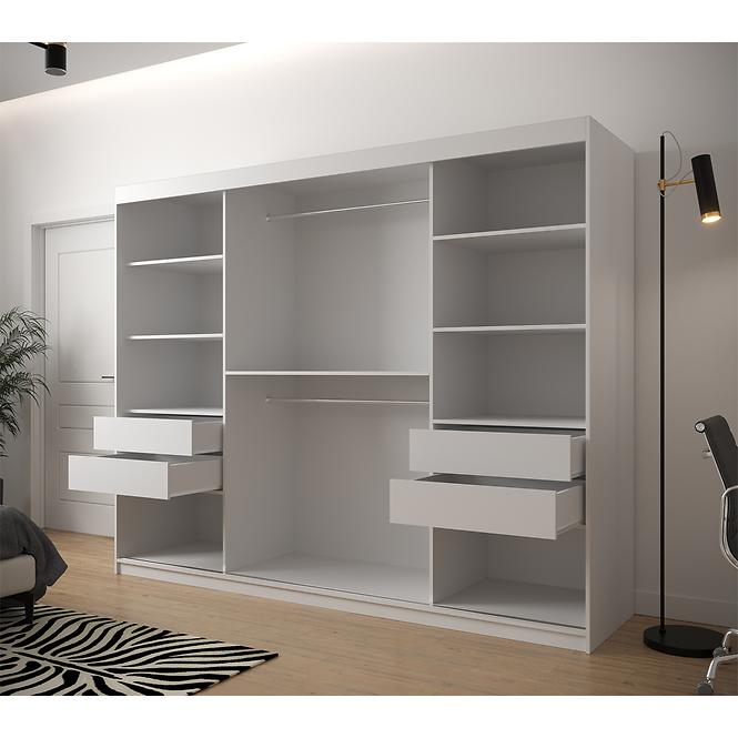 Schrank Heksagon 2 250 weiß/Eiche artisan/spiegel,5