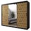 Schrank Heksagon 2 250 schwarz/Eiche artisan/spiegel
