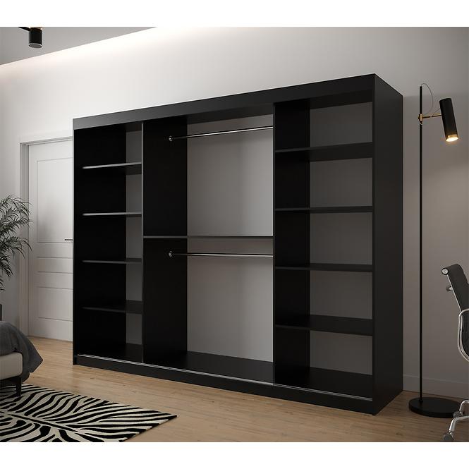 Schrank Heksagon 2 250 schwarz/Eiche artisan/spiegel,4