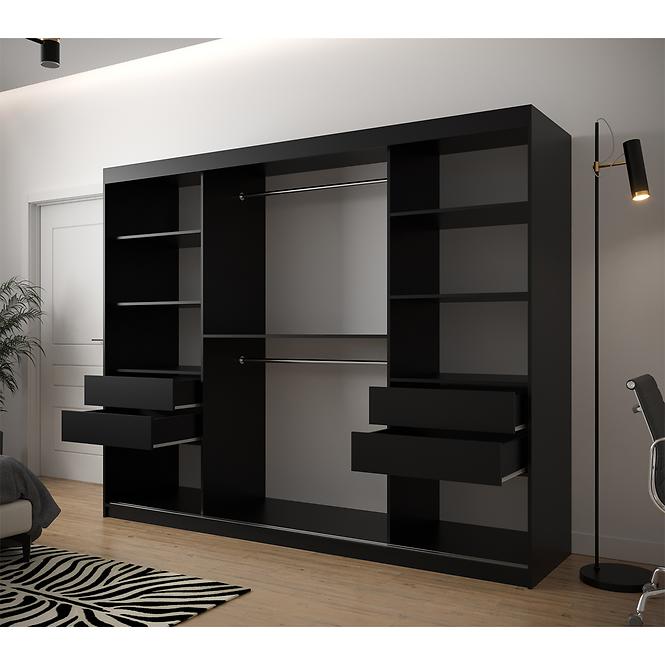 Schrank Heksagon 2 250 schwarz/Eiche artisan/spiegel,5