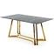 Esstisch Konami 160 Glas/Stahl – Schwarz/Golden