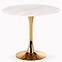 Esstisch Casemiro 90 Glas/Stahl – Weiß Marmur/Golden