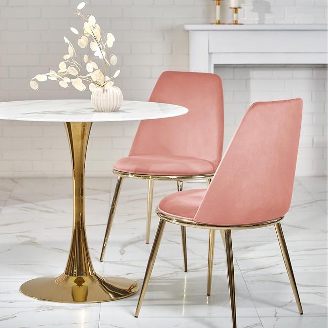 Esstisch Casemiro 90 Glas/Stahl – Weiß Marmur/Golden,15