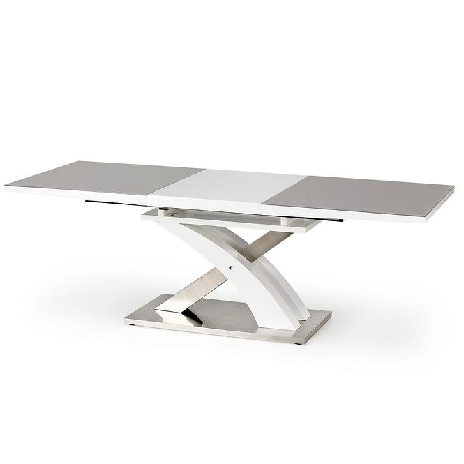 Esstisch Sandor 2 160/220 Glas/Mdf/Stahl – Aschfahl/Weiß,2