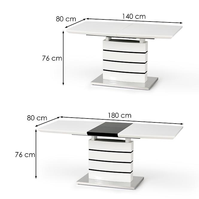 Esstisch Nord 140/180 Mdf/Stahl – Weiß/Schwarz,3