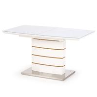 Esstisch Toronto 140/180 Mdf/Glas/Stahl – Weiß/Eiche Golden