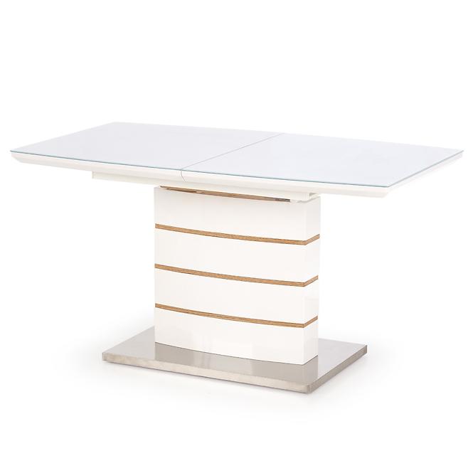 Esstisch Toronto 140/180 Mdf/Glas/Stahl – Weiß/Eiche Golden