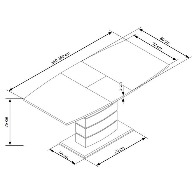 Esstisch Toronto 140/180 Mdf/Glas/Stahl – Weiß/Eiche Golden,4