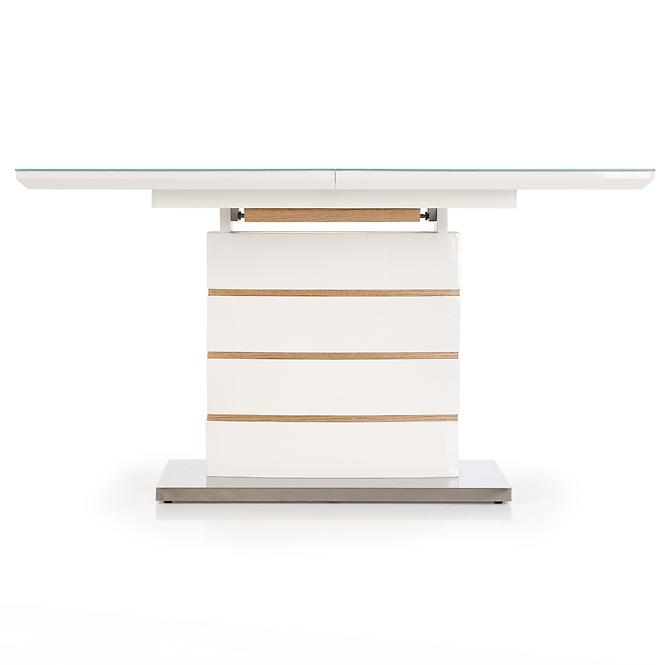 Esstisch Toronto 140/180 Mdf/Glas/Stahl – Weiß/Eiche Golden,6