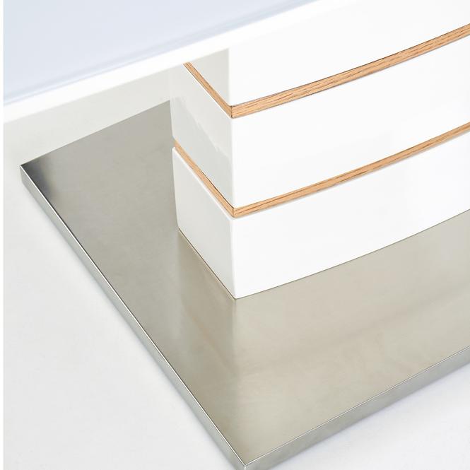 Esstisch Toronto 140/180 Mdf/Glas/Stahl – Weiß/Eiche Golden,9