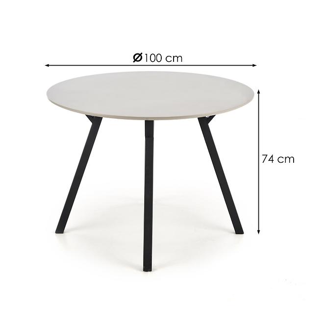 Esstisch Balrog Okrągły 100 Mdf/Stahl – Hell Aschfahl/Schwarz,4