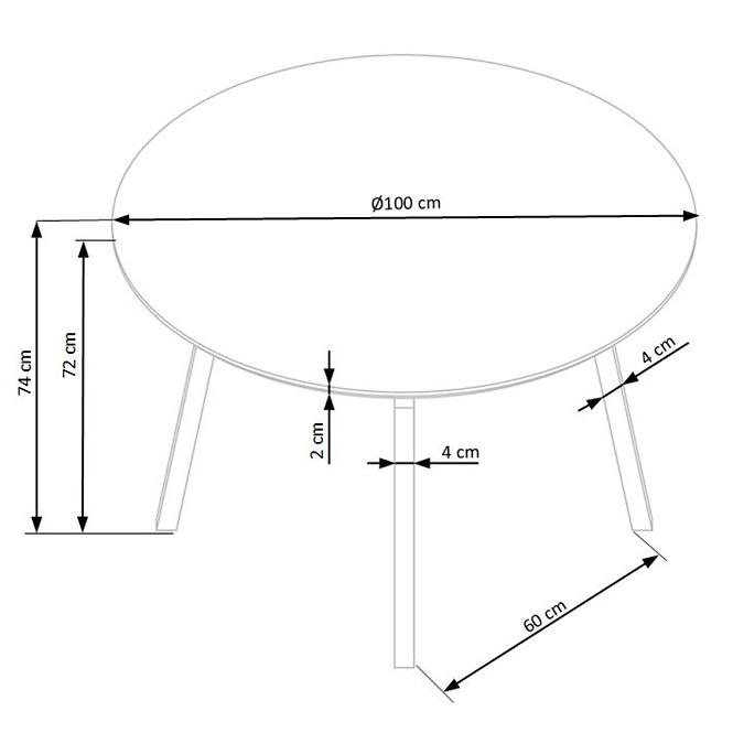 Esstisch Balrog Okrągły 100 Mdf/Stahl – Hell Aschfahl/Schwarz,5