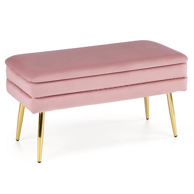 Hocker Velva rosa/gold