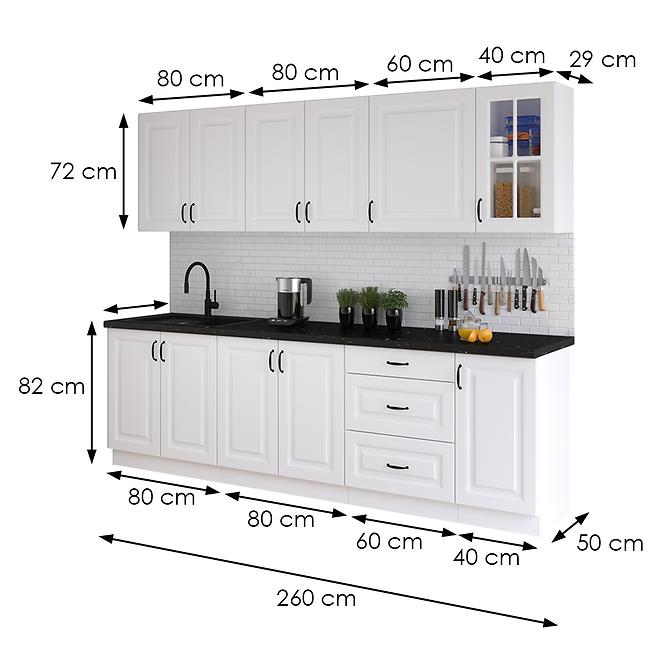 Küchenzeile Stilo weiß  mat/weiß 260 BB,2