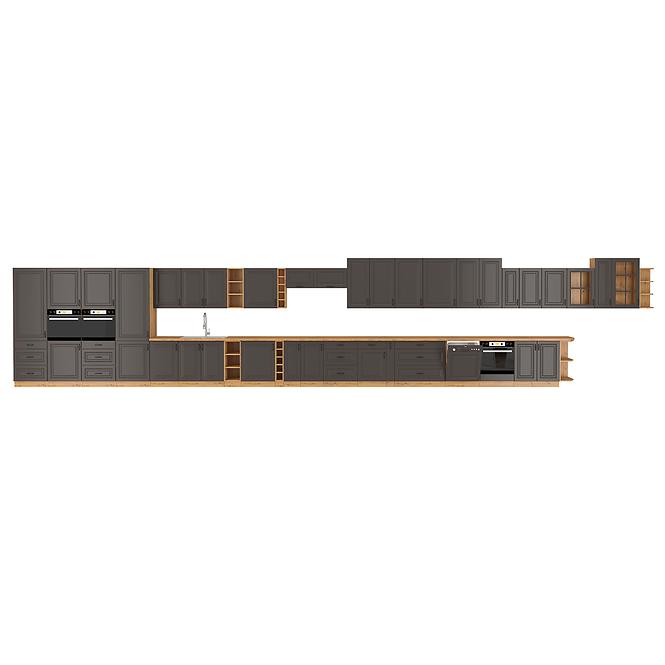 Küchenzeile Stilo Graphit mat/artisan 260 BB,4