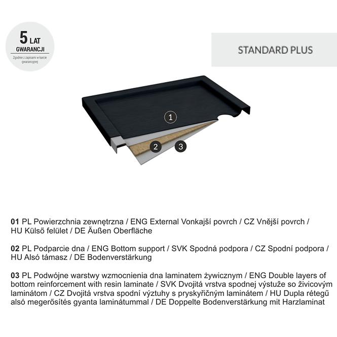 Duschwanne Kw Caspar New Black Stone 90x100x4,5 3.2345/C/St,3