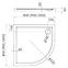 Duschwanne halbrund Black Stone 90x90x5 R55 Espera AQM264CST,2