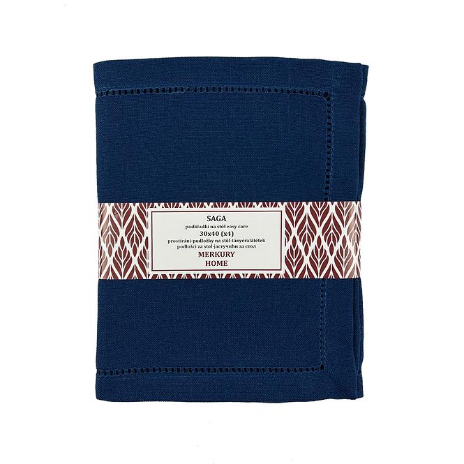 Tischset  SAGA indigo 30x40 easy care Set 4 Stk.