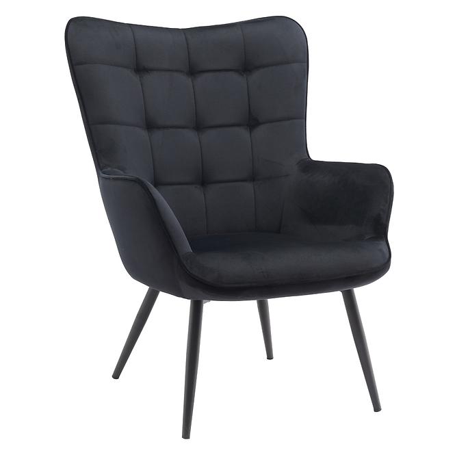 Sessel Jet Black Velvet 19