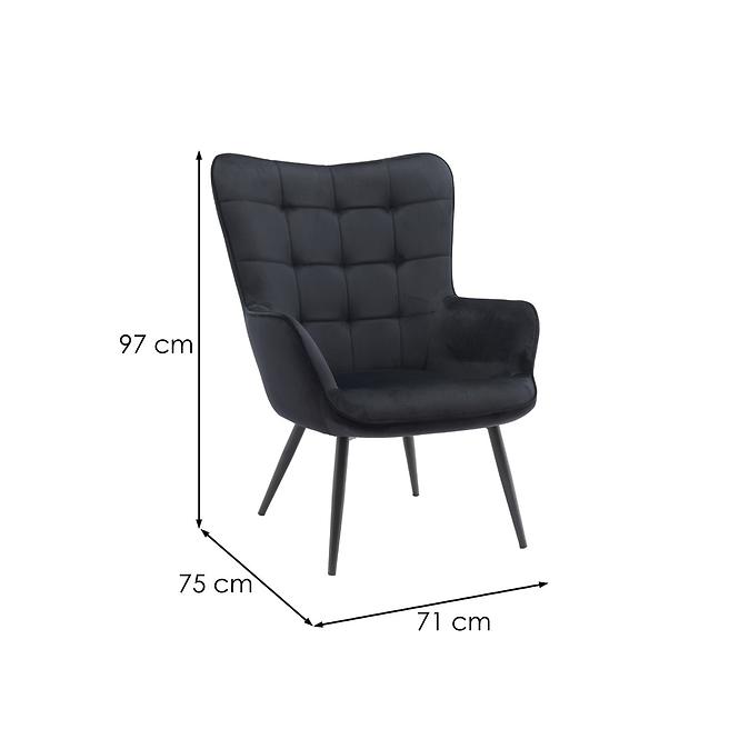 Sessel Jet Black Velvet 19