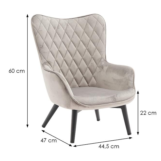 Sessel Mini Light Grey Velvet 12