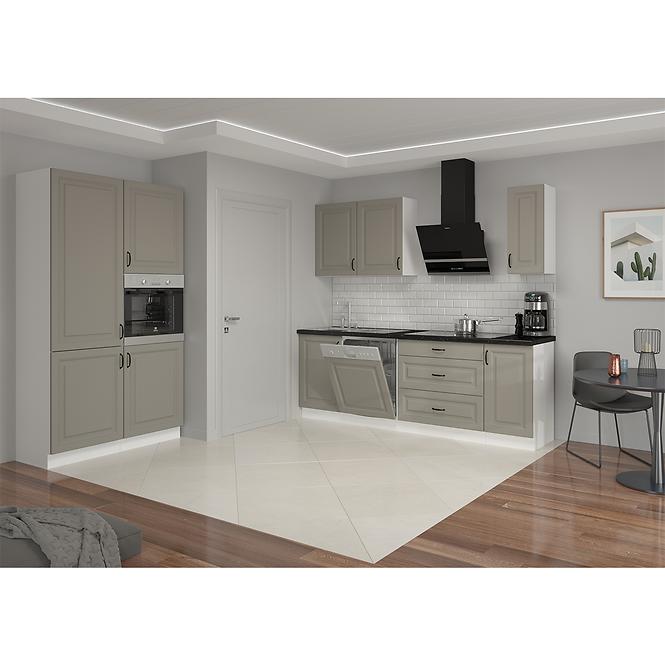 Küchenzeile Stilo claygrey/weiß 260 ohne Arbeitsplatte