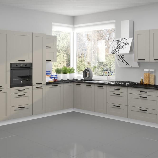 Küchenzeile Luna claygrey/weiß 260 ohne Arbeitsplatte