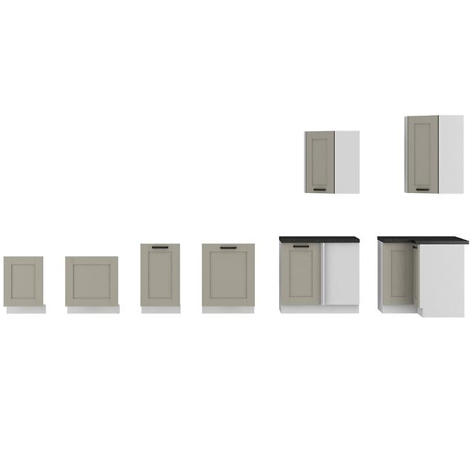 Küchenzeile Luna claygrey/weiß 260 ohne Arbeitsplatte