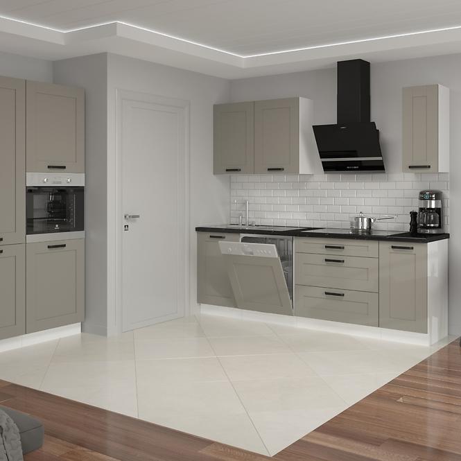 Küchenzeile Luna claygrey/weiß 260 ohne Arbeitsplatte