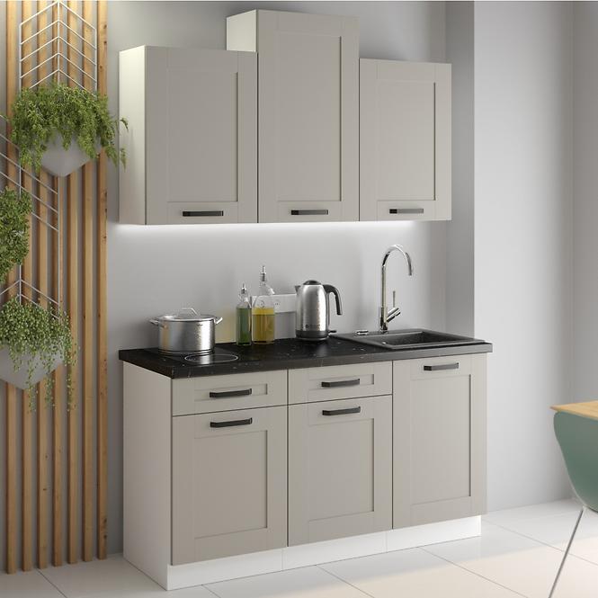 Küchenzeile Luna claygrey/weiß 260 ohne Arbeitsplatte