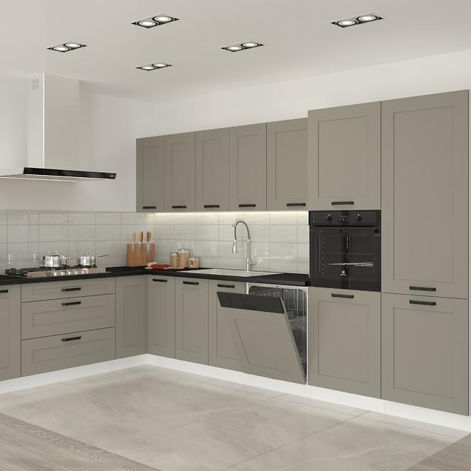 Küchenzeile Luna claygrey/weiß 260 ohne Arbeitsplatte