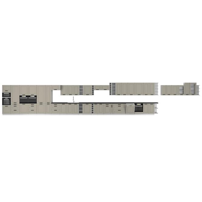 Küchenzeile Luna claygrey/weiß 260 ohne Arbeitsplatte