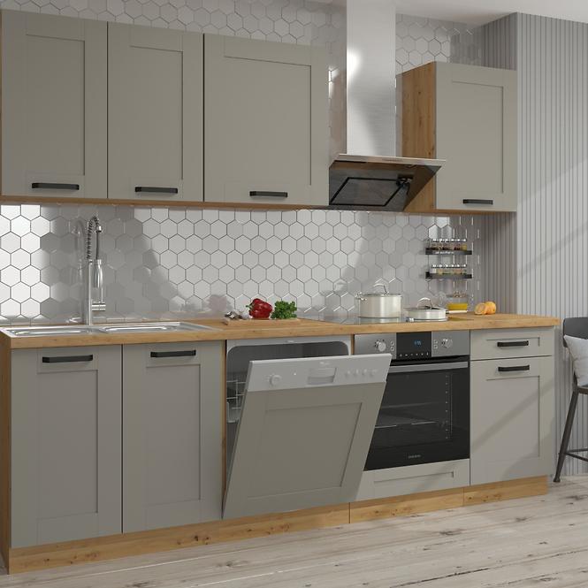 Küchenzeile Luna claygrey/artisan 260 ohne Arbeitsplatte