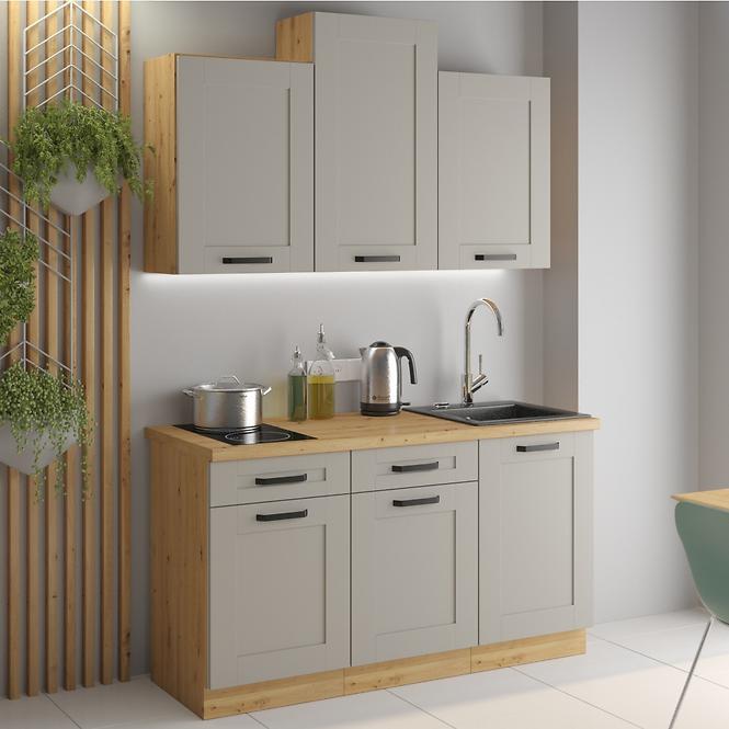 Küchenzeile Luna claygrey/artisan 260 ohne Arbeitsplatte