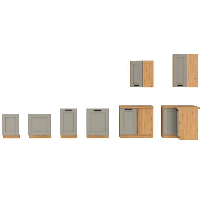 Küchenzeile Luna claygrey/artisan 260 ohne Arbeitsplatte
