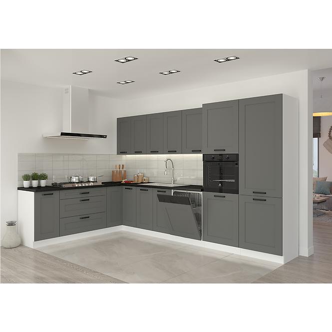 Küchenzeile Luna dustgrey/weiß 260 ohne Arbeitsplatte