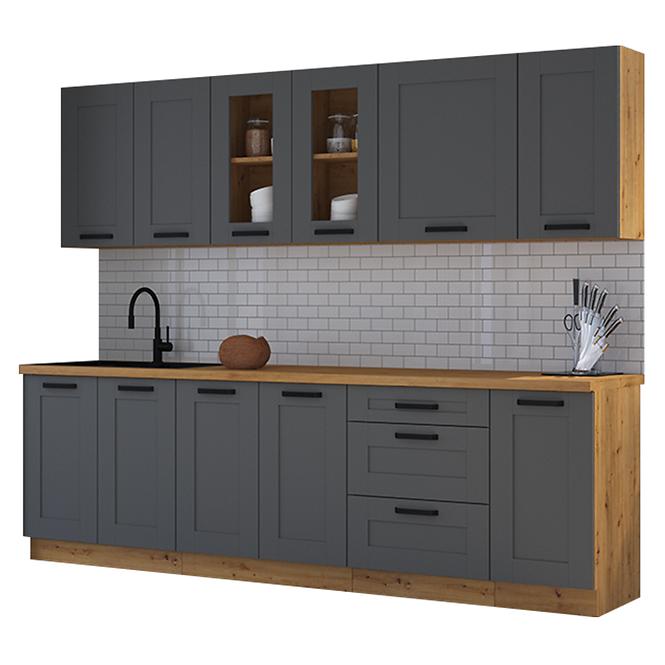 Küchenzeile Luna dustgrey/artisan 260 ohne Arbeitsplatte