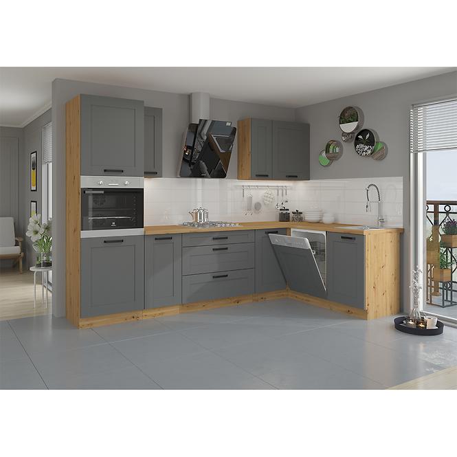 Küchenzeile Luna dustgrey/artisan 260 ohne Arbeitsplatte