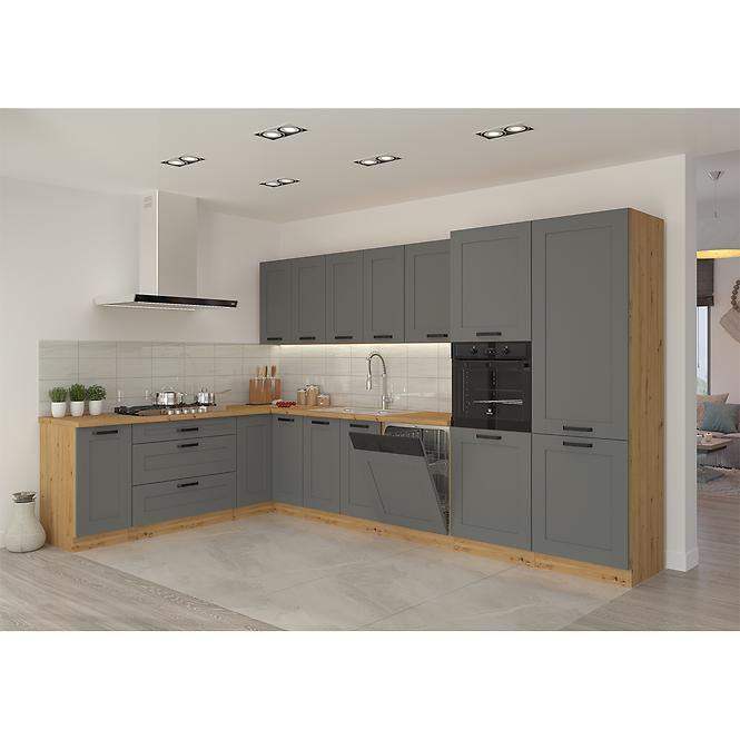 Küchenzeile Luna dustgrey/artisan 260 ohne Arbeitsplatte