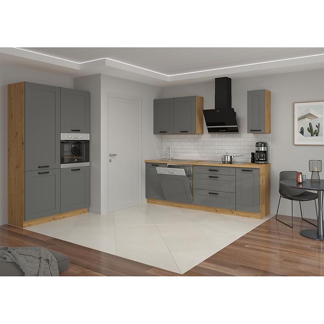 Küchenzeile Luna dustgrey/artisan 260 ohne Arbeitsplatte