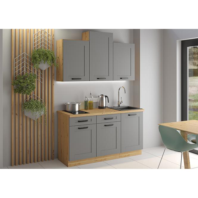 Küchenzeile Luna dustgrey/artisan 260 ohne Arbeitsplatte