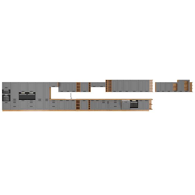 Küchenzeile Luna dustgrey/artisan 260 ohne Arbeitsplatte
