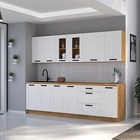 Küchenzeile Luna weiß mat/artisan 260 ohne Arbeitsplatte