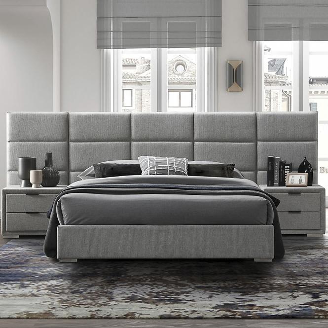 Bett Levanter 160 Aschgrau/chrom