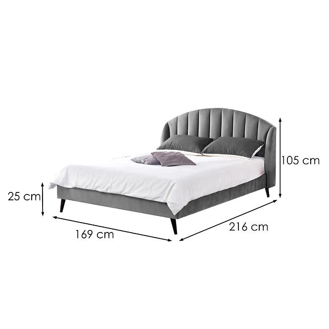 Bett Yovella 160 Aschgrau/schwarz