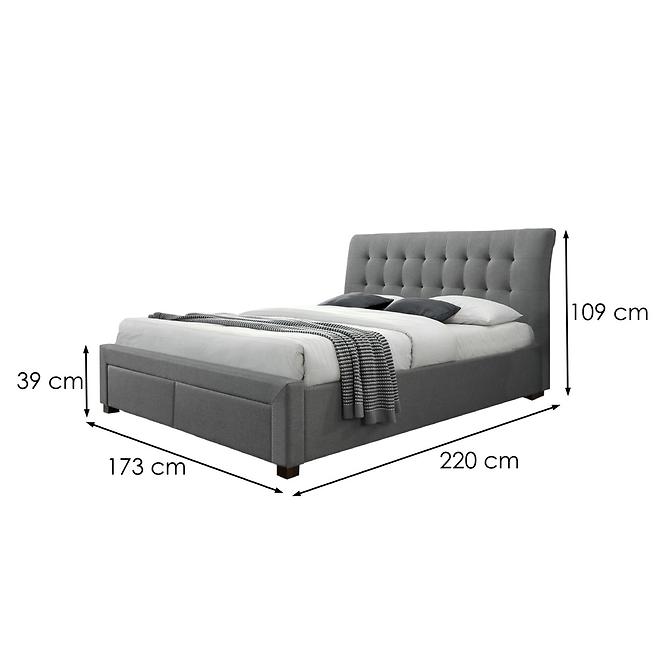 Bett Percy 160 Aschgrau/Nuss