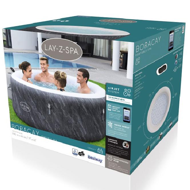 LAY-Z-SPA® WLAN-Whirlpool Boracay AirJet™ für 4 Personen 1.8X0.66M, 60175