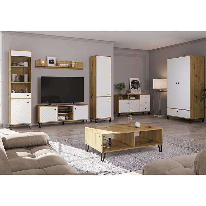 Regal Sorrento R 1d Eiche Artisan/Weiß