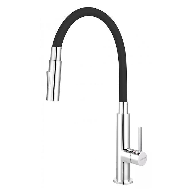 Spülbecken-Armatur mit flexiblem Auslauf 2-Funktionen Zumba Slim black