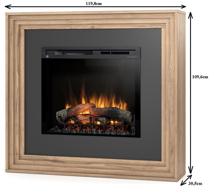 Elektrischer Kamin Katra 28 helle Eiche/schwarz